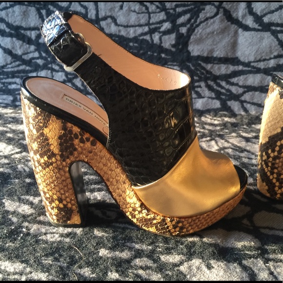 dries van noten python boots